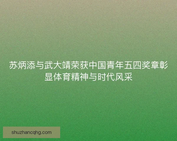 苏炳添与武大靖荣获中国青年五四奖章彰显体育精神与时代风采